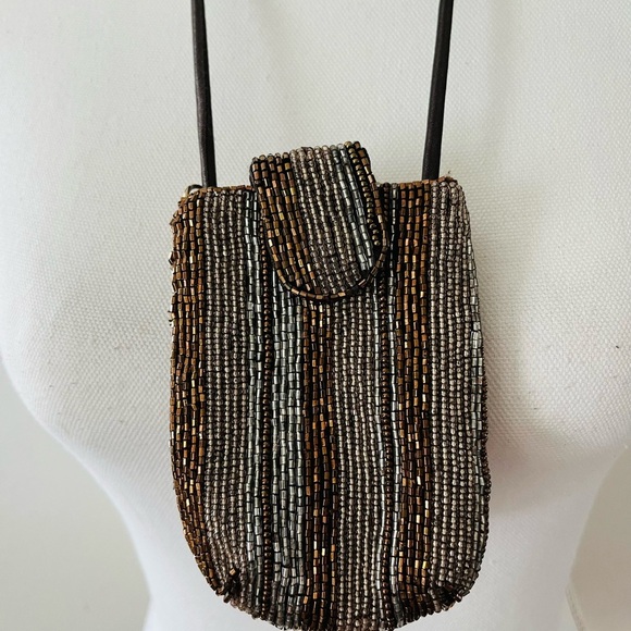 Liz Claiborne Elegant Beaded Crossbody Bag - Black and Brown - Picture 2 of 11